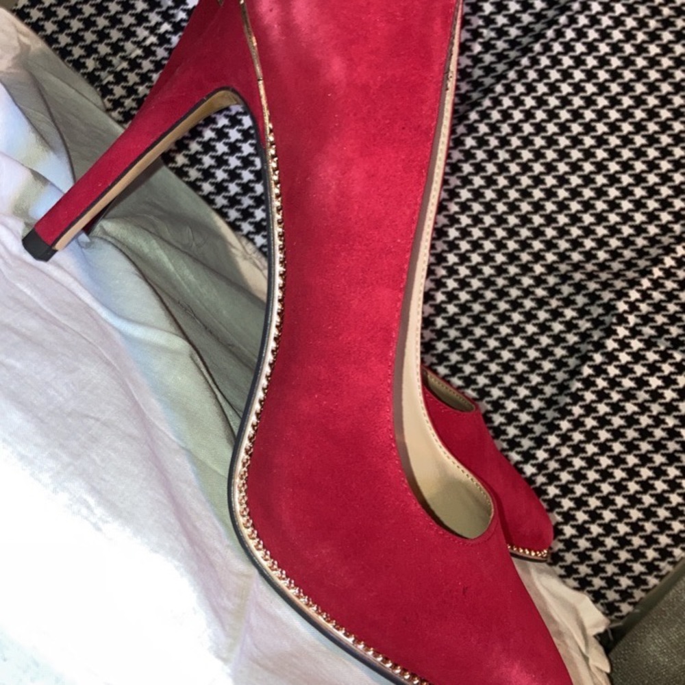 Brand new with original box burnt red suede heels